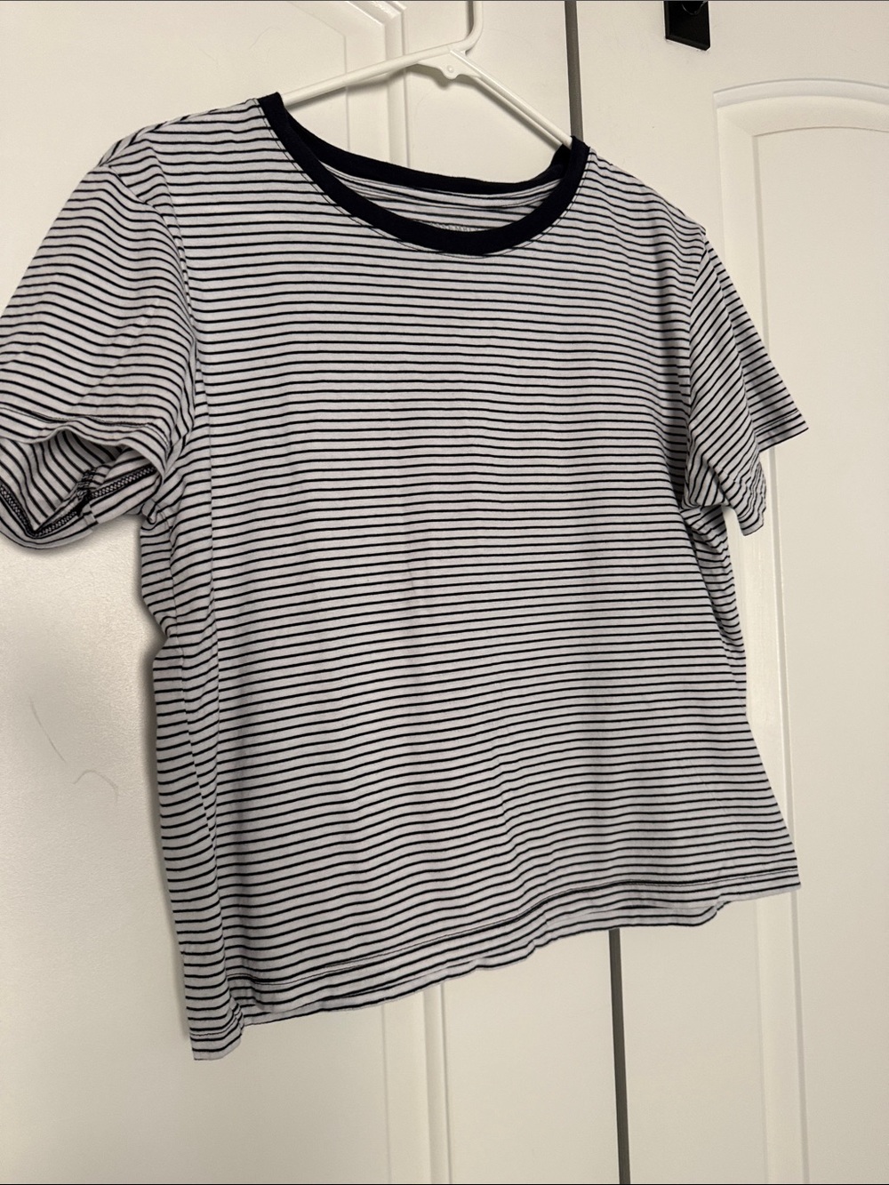 Striped Navy & White Short Sleeve Ringer Tee